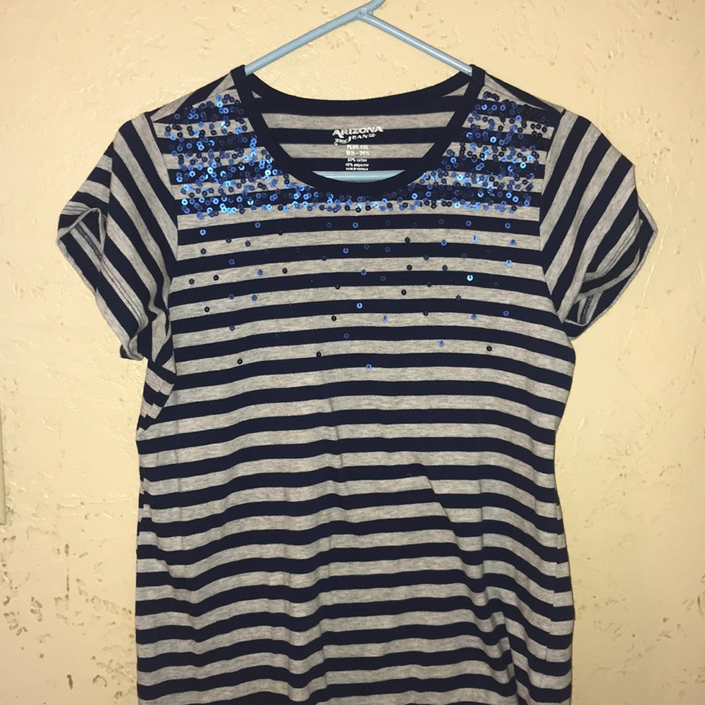 Stripped blue shirt